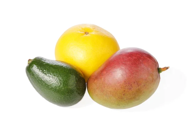 Mix of tropical fruits isolated on white — Stock Photo, Image