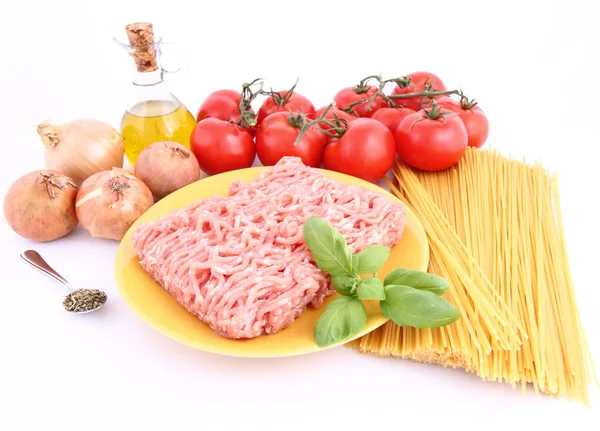 Espaguetis Ingredientes boloñeses — Foto de Stock