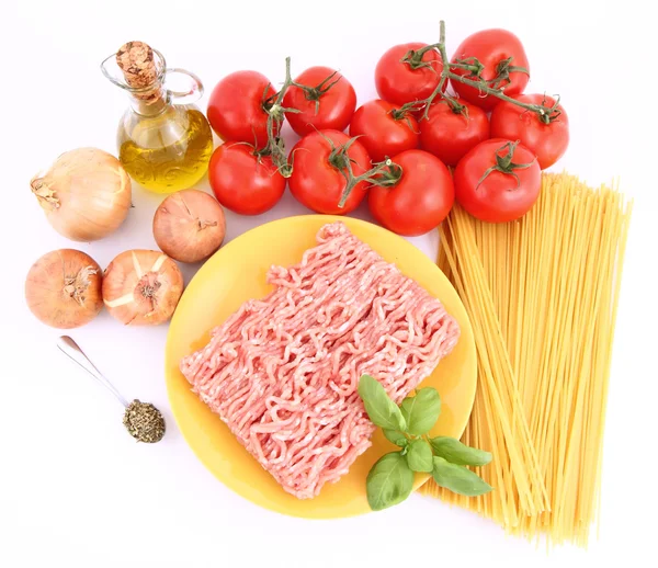 Spaghetti bolognese ingredienser — Stockfoto