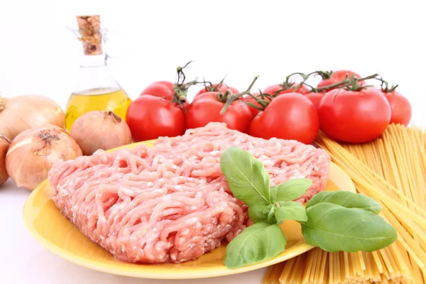 Spaghetti bolognese ingredients — Stock Photo, Image