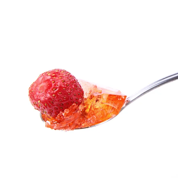 Jalea de fresa en una cuchara —  Fotos de Stock