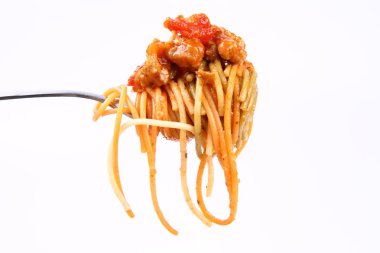 Çatallı spagetti bolonez.