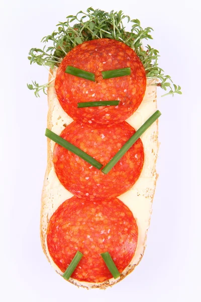 Sanduíche de salame — Fotografia de Stock