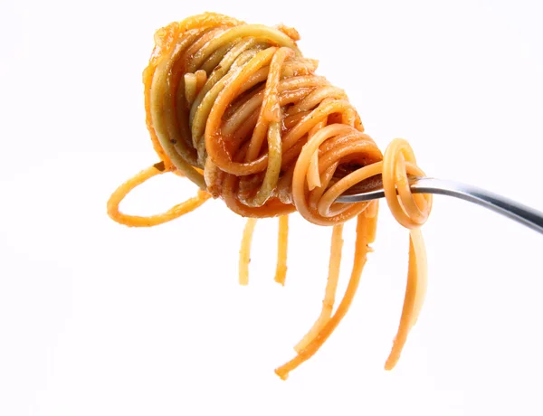 Espaguete em um garfo — Fotografia de Stock