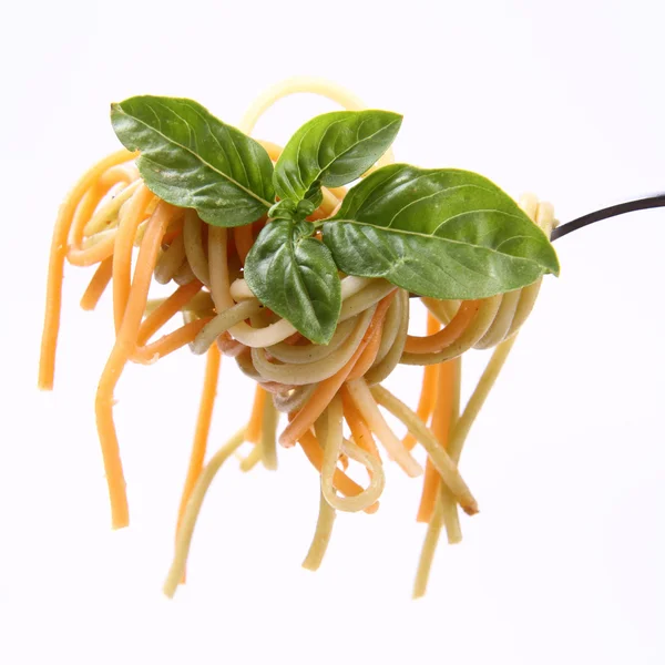 Spaghetti op een vork — Stockfoto