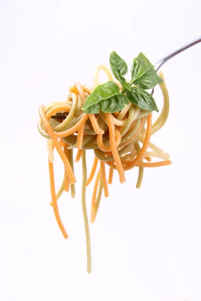 フォークの上のスパゲティ — ストック写真