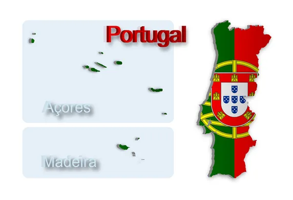 Portugal Mapa _ 2.5 — Vector de stock
