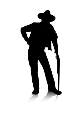 Man and Gun clipart