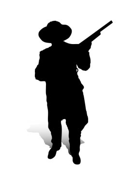 Man and Gun 2 clipart