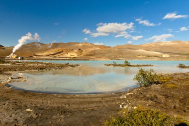 Myvatn alan peyzaj - İzlanda.