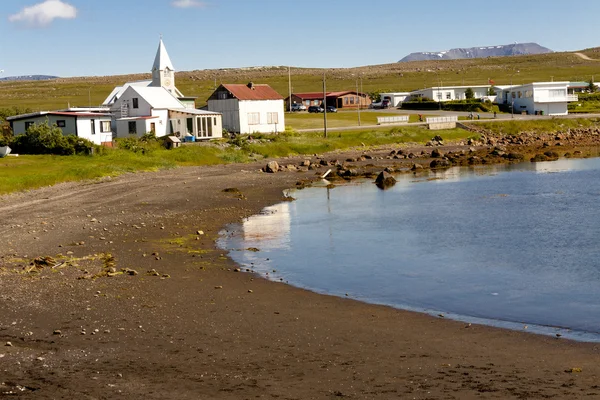 Porshofn köyü. İzlanda'nın Kuzey bölümünde. — Stok fotoğraf