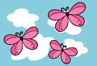 Butterfly on the sky - Vector clipart