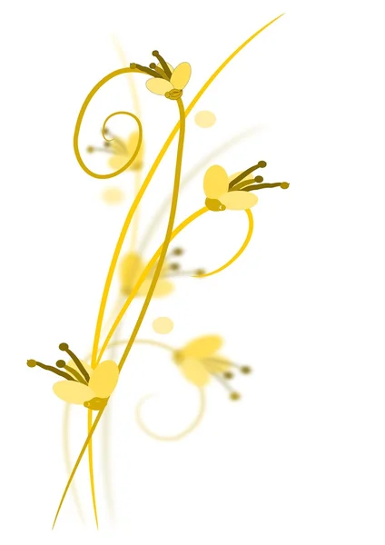 Flores amarillas con sombras - vector — Vector de stock