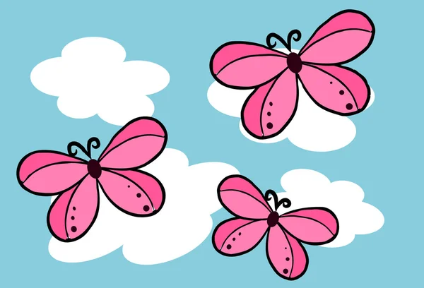 Schmetterling am Himmel - Vektor — Stockvektor