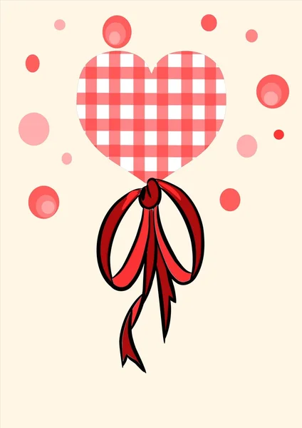 Coeur rouge avec arc de beauté - vecteur — Image vectorielle
