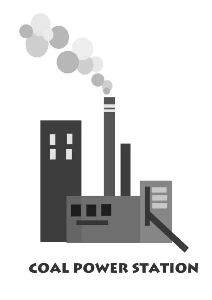 Угольная электростанция - вектор — стоковый вектор