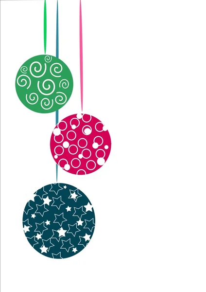 Trois verres boules de sapin de Noël - vecteur — Image vectorielle