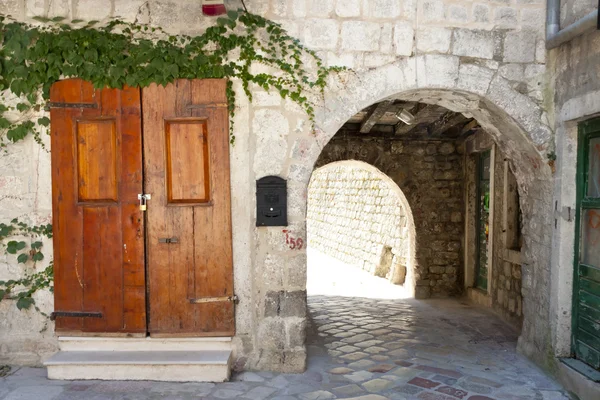 Eski kapısı ve ahşap kapı — Stok fotoğraf