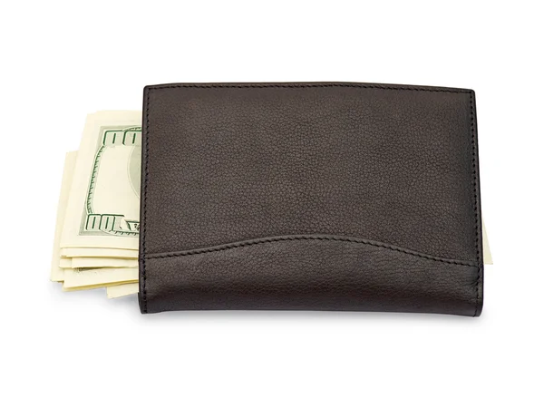 Money in a black wallet — Stock Photo, Image