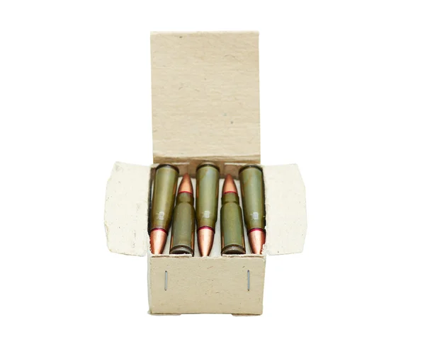 Cartuchos de combate en una caja —  Fotos de Stock