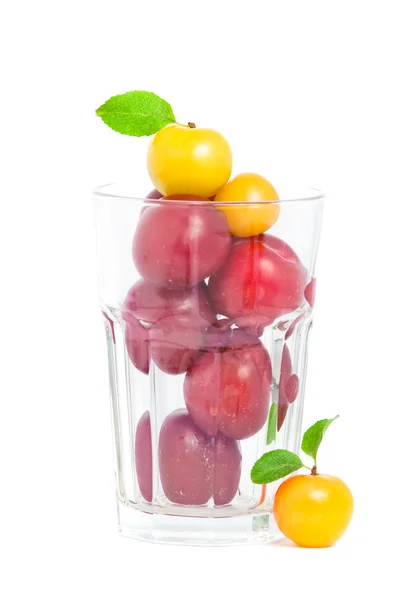 Prugne fresche in vetro — Foto Stock