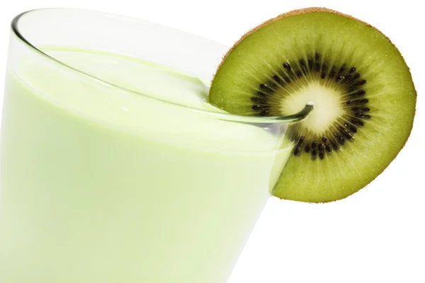 stock image Kiwi milkshake with a blade of kiwifruit