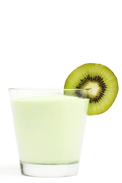 Milkshake with a blade of a kiwifruit — Stock Photo, Image