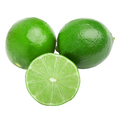 Limes isolated on white background clipart