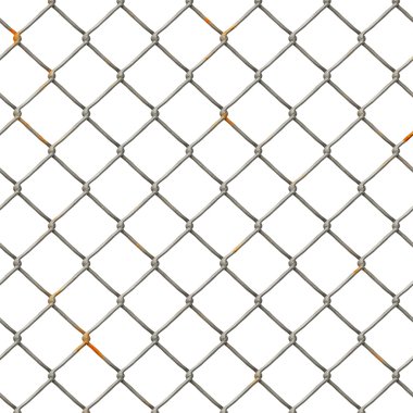 Chain Fence. Steel grid isolated on white clipart