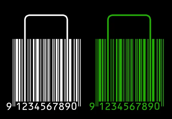 Shopping bags stylized as barcode