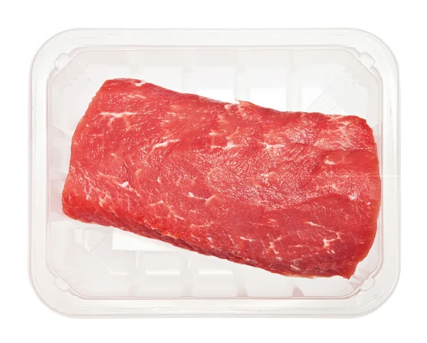 Stort rött kött bit i låda — Stockfoto
