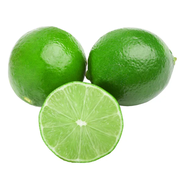 Limes isoliert auf weißem Hintergrund — Stockfoto