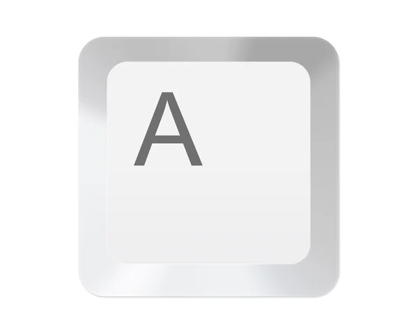 Biały komputera klucz z list — Zdjęcie stockowe