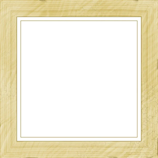 Ročník obrázek rám, dřevo pokovené, bílé pozadí — Stock fotografie