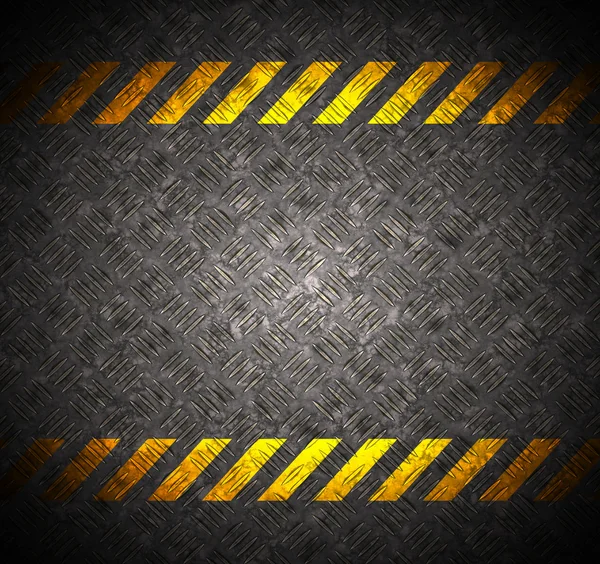 Metal background with caution tape — Stock Photo, Image