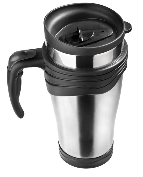 Termo mugg isolerad på vit, stål cup — Stockfoto