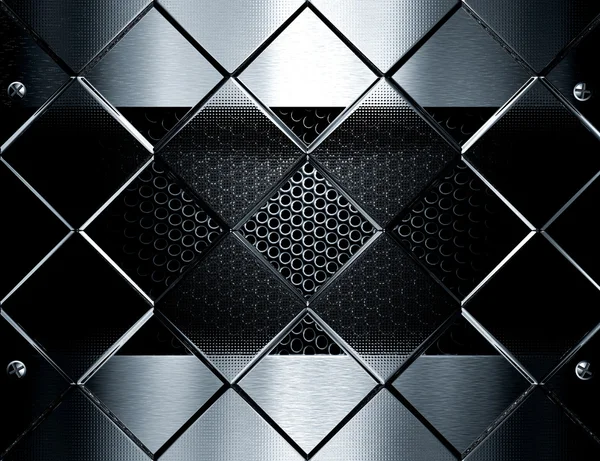 Metal template background against glass cubes — Stock Photo, Image