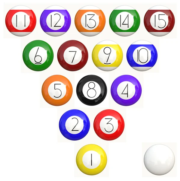 Collection of colorful billiard balls — Stock Photo, Image