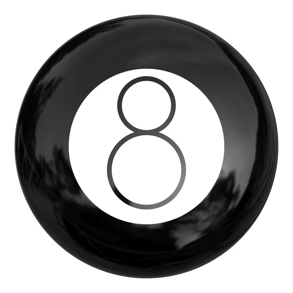 Black billiard ball, illustration — Stock Photo, Image