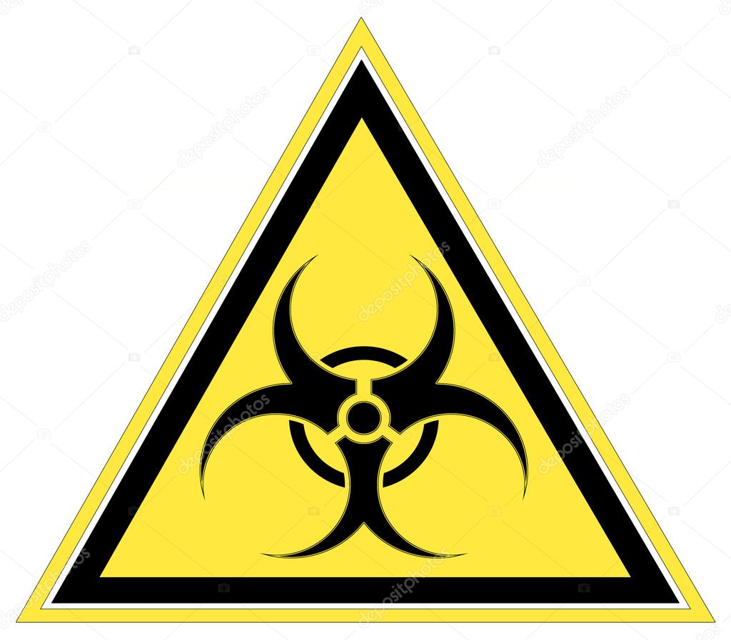 Biohazard warning on yellow triangle sign — Stock Photo © scratch #5705507