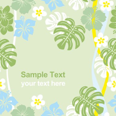 Seamless tropical frame clipart