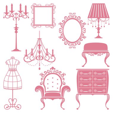 Antique design element set clipart