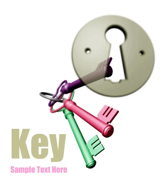 Klíč a klíčová dírka — Stock fotografie