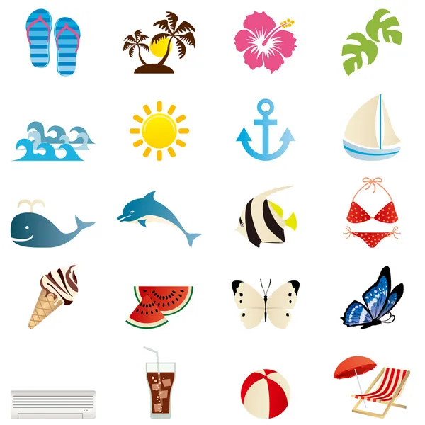 Conjunto de ícones de verão. —  Vetores de Stock