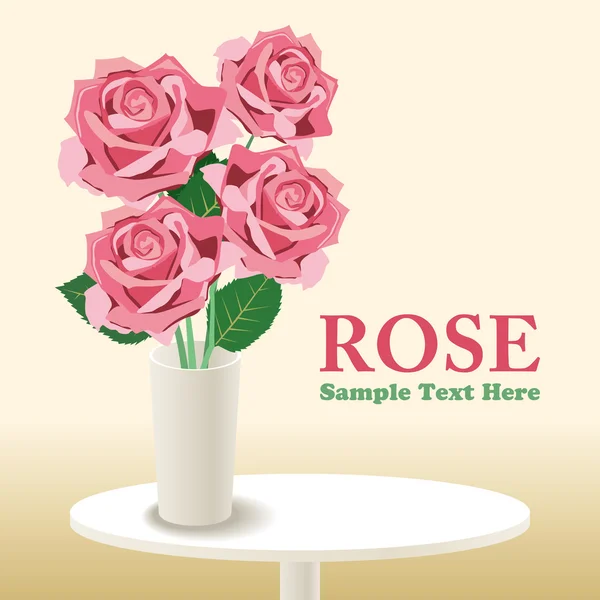Roze roos — Stockvector