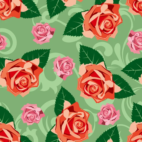 Seamless rose pattern — Stock Vector