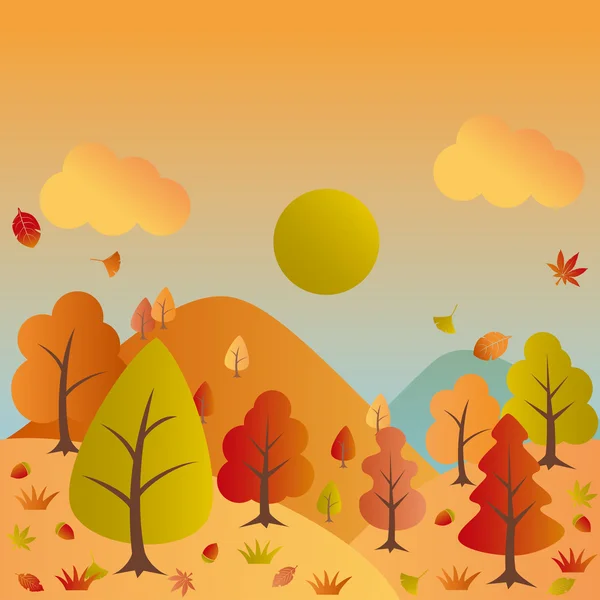 Осенний пейзаж — стоковый вектор