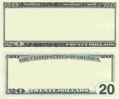 20 dolarlık banknot desen temizleyin