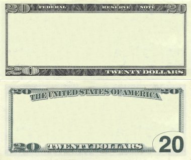 Clear 20 dollar banknote pattern clipart