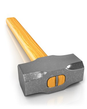 Metal sledge hammer isolated, closeup clipart